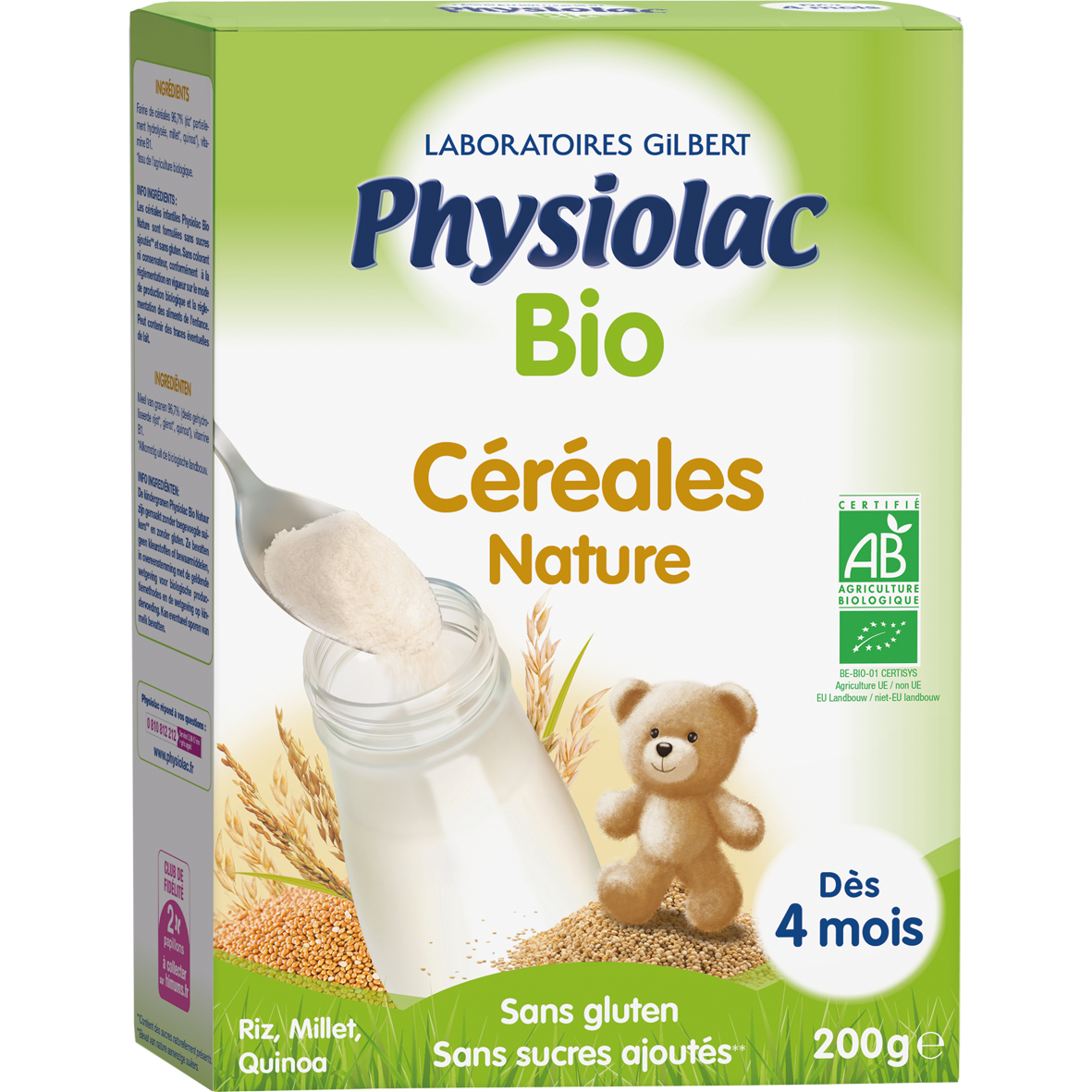 PHYSIOLAC Céréales Bébé Nature Bio 