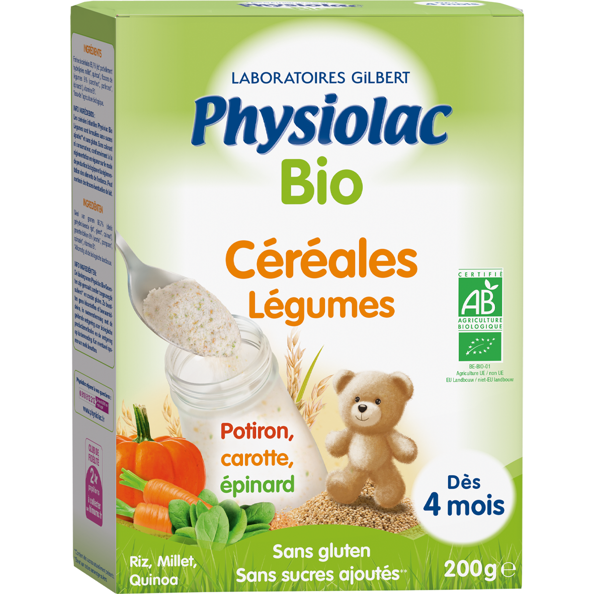 PHYSIOLAC Céréales Bébé Légumes Bio 