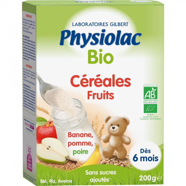 PHYSIOLAC Céréales Bébé Fruits Bio
