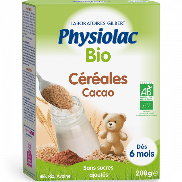 PHYSIOLAC Céréales Bébé Cacao Bio
