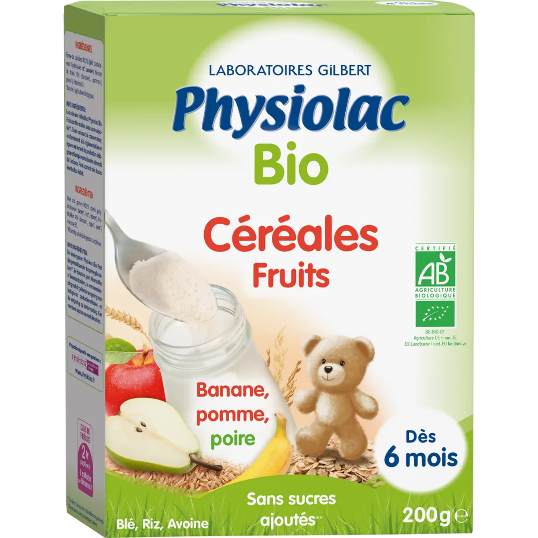 PHYSIOLAC Céréales Bébé Fruits Bio