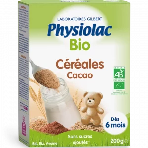 PHYSIOLAC Céréales Bébé Cacao Bio