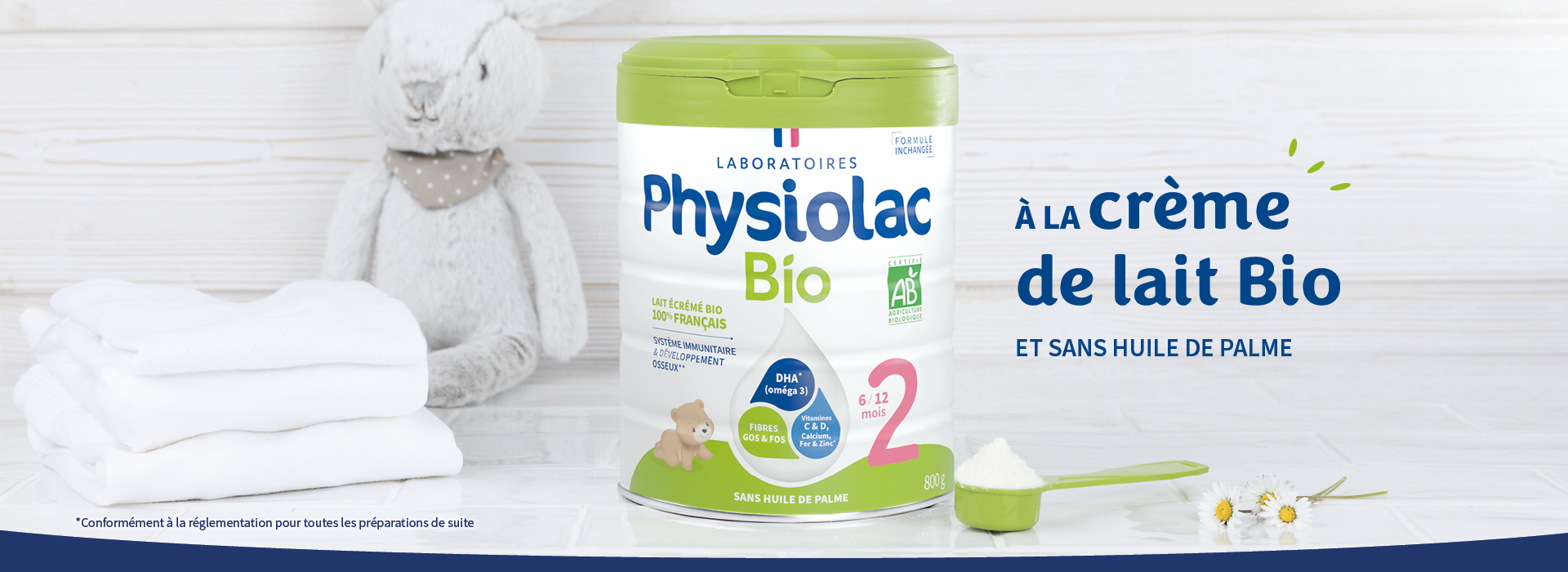 Physiolac : Lait infantile Bio pour Bébé fabriqué en France