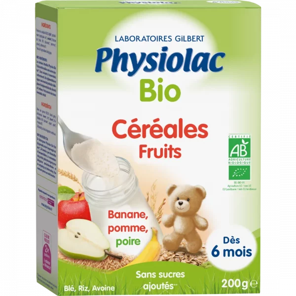 PHYSIOLAC Céréales Bébé Fruits Bio