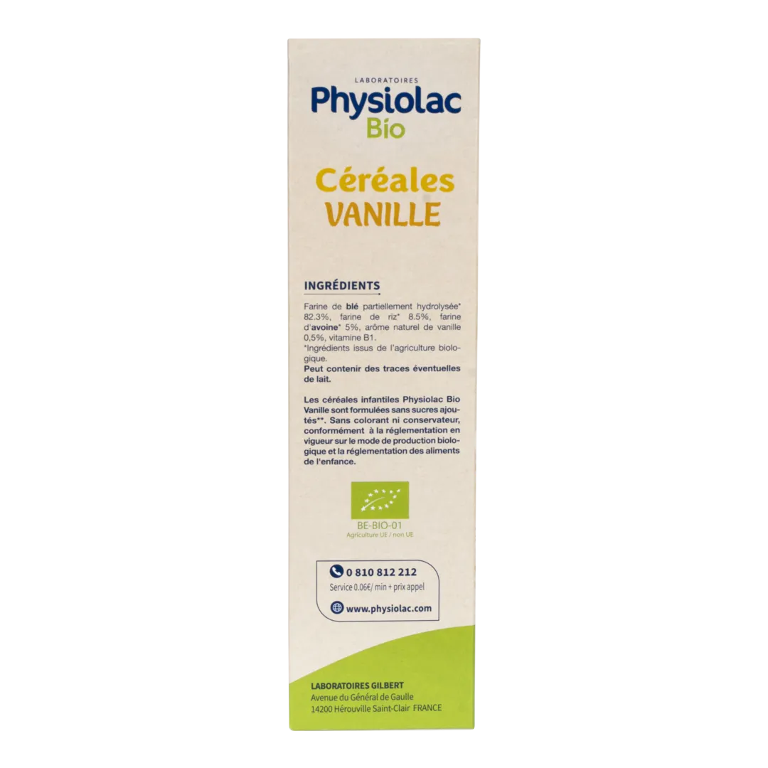 PHYSIOLAC Céréales Bébé Vanille Bio