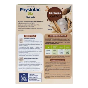 PHYSIOLAC Céréales Bébé Cacao Bio